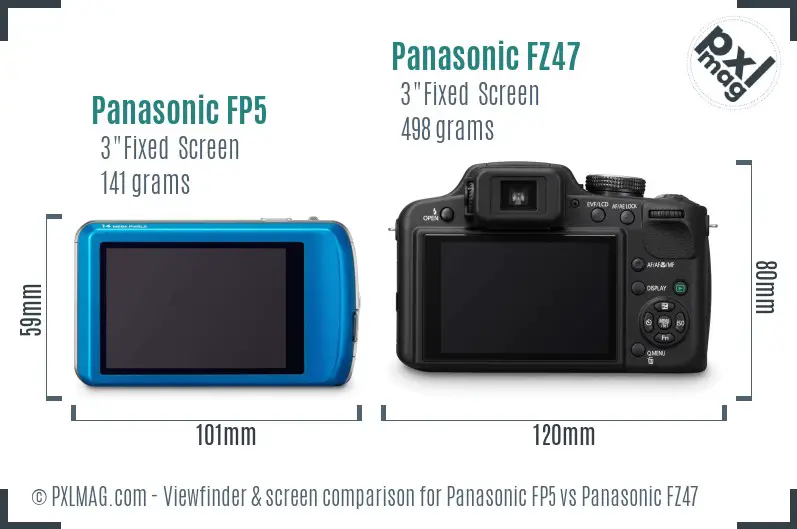 Panasonic FP5 vs Panasonic FZ47 Screen and Viewfinder comparison