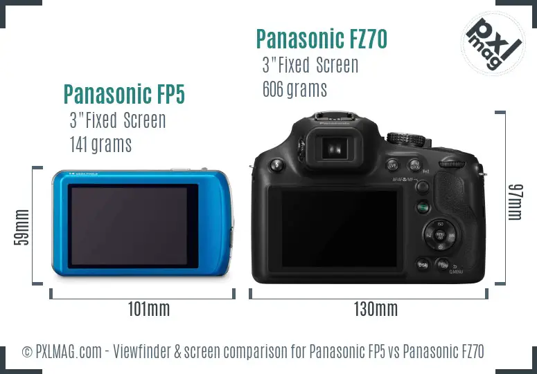 Panasonic FP5 vs Panasonic FZ70 Screen and Viewfinder comparison