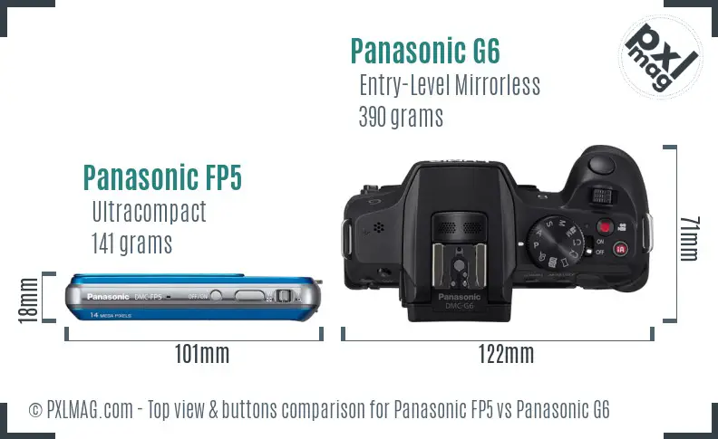 Panasonic FP5 vs Panasonic G6 top view buttons comparison