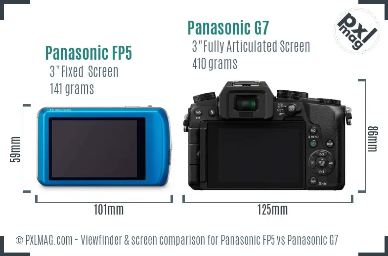 Panasonic FP5 vs Panasonic G7 Screen and Viewfinder comparison