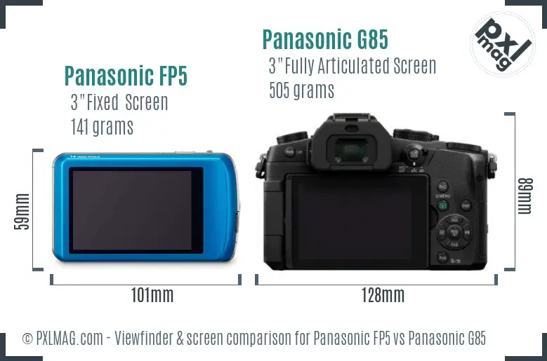 Panasonic FP5 vs Panasonic G85 Screen and Viewfinder comparison