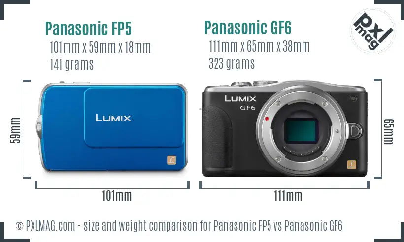 Panasonic FP5 vs Panasonic GF6 size comparison