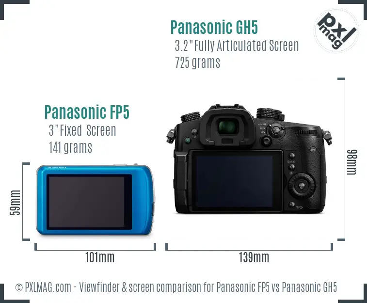 Panasonic FP5 vs Panasonic GH5 Screen and Viewfinder comparison Panasonic FP5 vs Panasonic GH5 Screen and Viewfinder comparison