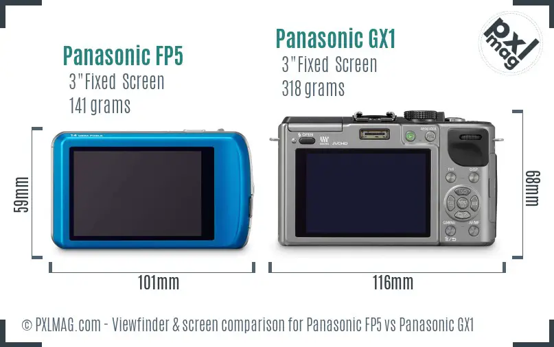 Back-screen LCD display comparison Panasonic FP5 vs GX1