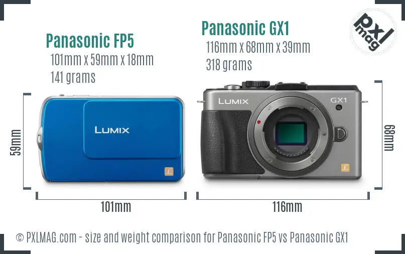 Size comparison between Panasonic FP5 and GX1