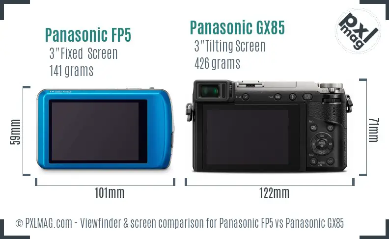 Panasonic FP5 vs Panasonic GX85 Screen and Viewfinder comparison