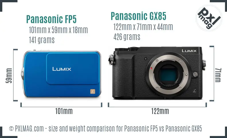 Panasonic FP5 vs Panasonic GX85 size comparison