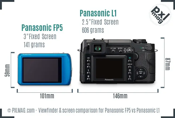 Panasonic FP5 vs Panasonic L1 Screen and Viewfinder comparison