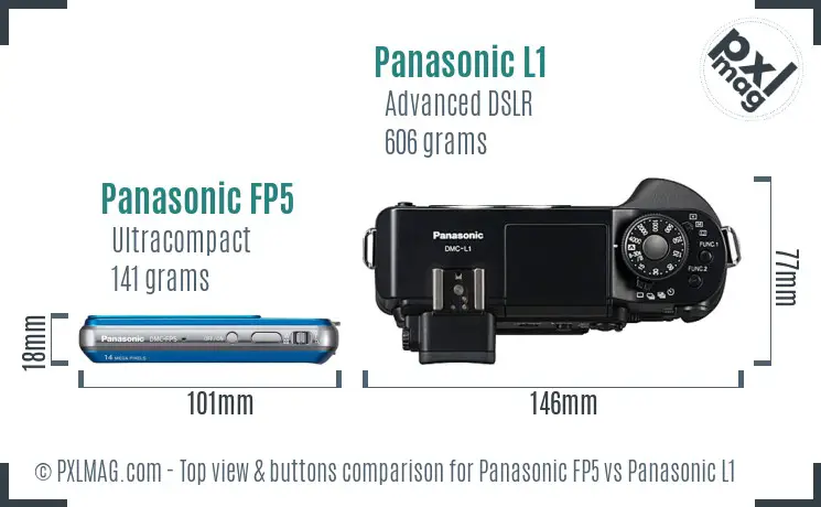 Panasonic FP5 vs Panasonic L1 top view buttons comparison