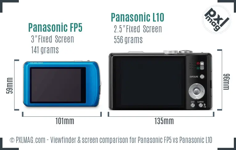 Panasonic FP5 vs Panasonic L10 Screen and Viewfinder comparison