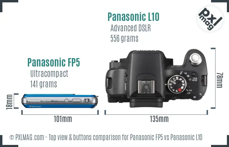 Panasonic FP5 vs Panasonic L10 top view buttons comparison