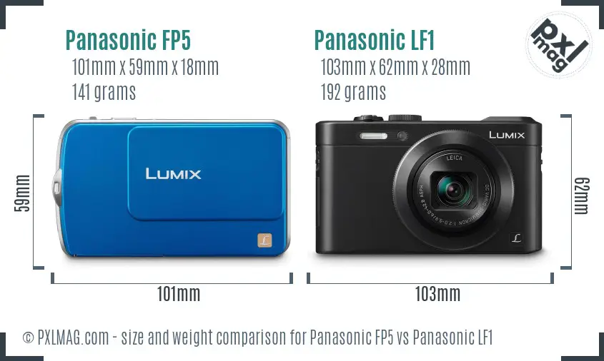 Panasonic FP5 vs Panasonic LF1 size comparison