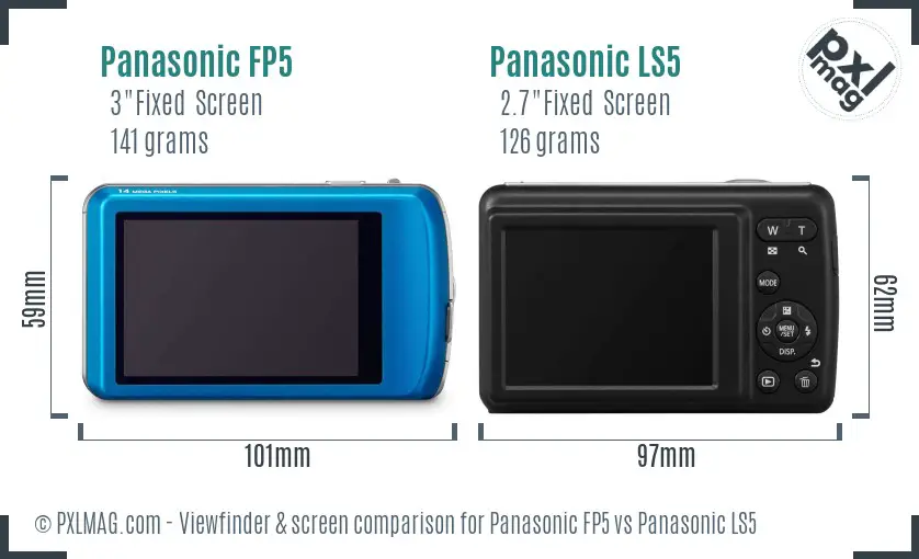 Panasonic FP5 vs Panasonic LS5 Screen and Viewfinder comparison Panasonic FP5 vs Panasonic LS5 Screen and Viewfinder comparison
