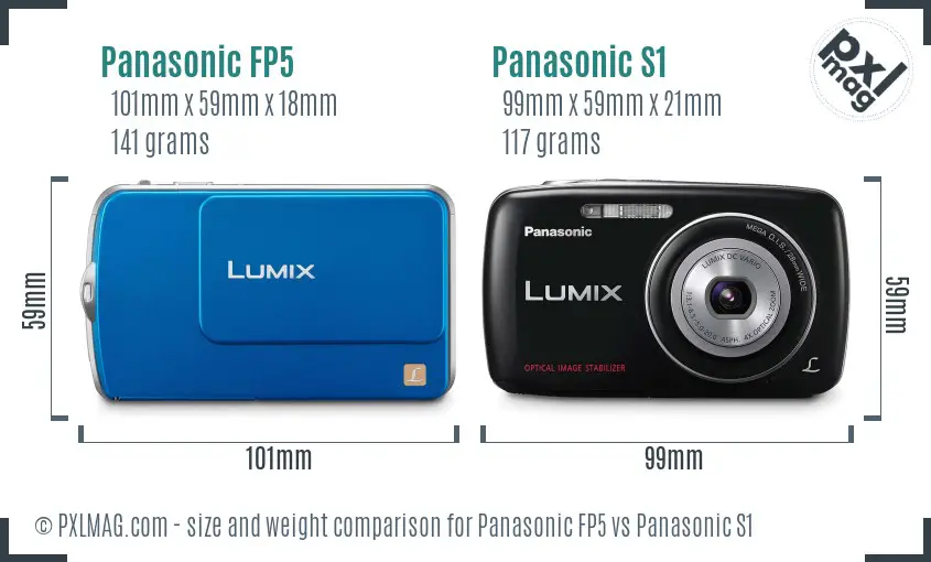 Panasonic FP5 vs Panasonic S1 size comparison