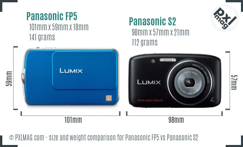 Panasonic FP5 vs Panasonic S2 size comparison Panasonic FP5 vs Panasonic S2 size comparison