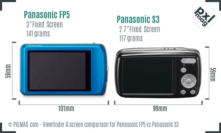 Panasonic FP5 vs Panasonic S3 Screen and Viewfinder comparison