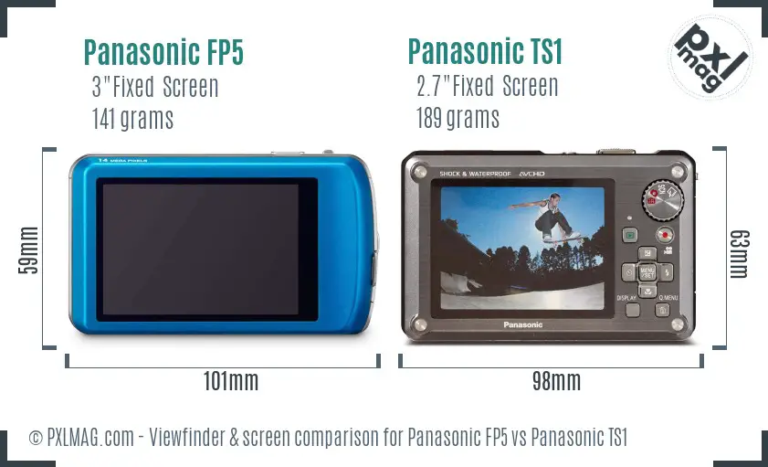 Panasonic FP5 vs Panasonic TS1 Screen and Viewfinder comparison Panasonic FP5 vs Panasonic TS1 Screen and Viewfinder comparison