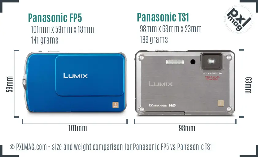 Panasonic FP5 vs Panasonic TS1 size comparison Panasonic FP5 vs Panasonic TS1 size comparison