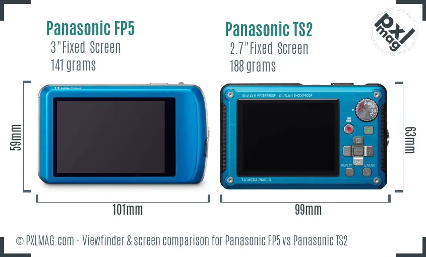 Panasonic FP5 vs Panasonic TS2 Screen and Viewfinder comparison