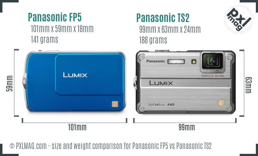 Panasonic FP5 vs Panasonic TS2 size comparison