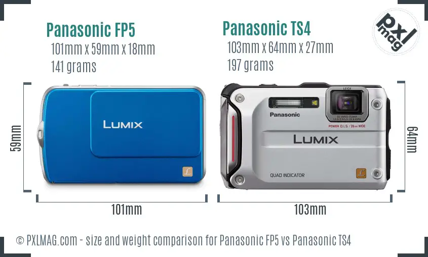Panasonic FP5 vs Panasonic TS4 size comparison