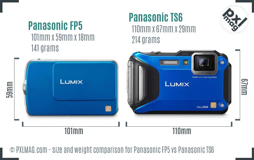 Panasonic FP5 vs Panasonic TS6 size comparison