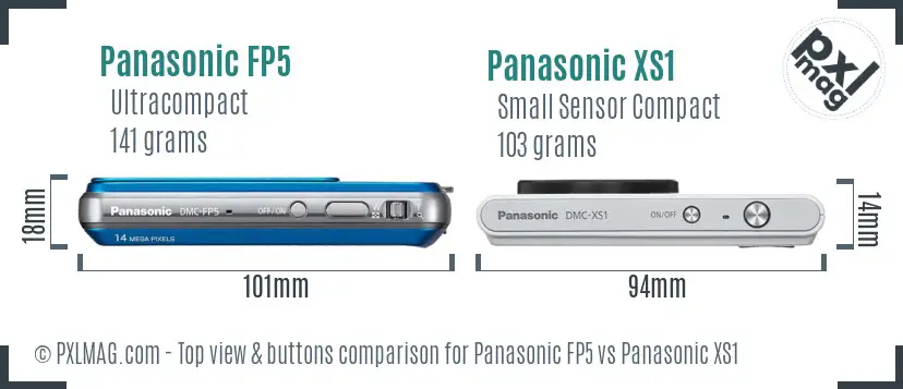 Panasonic FP5 vs Panasonic XS1 top view buttons comparison