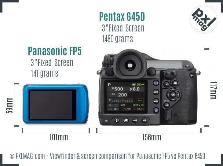 Panasonic FP5 vs Pentax 645D Screen and Viewfinder comparison