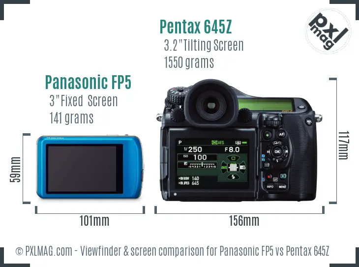 Panasonic FP5 vs Pentax 645Z Screen and Viewfinder comparison