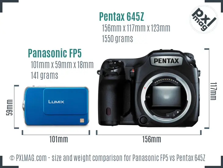 Panasonic FP5 vs Pentax 645Z size comparison