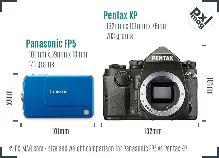 Panasonic FP5 vs Pentax KP size comparison