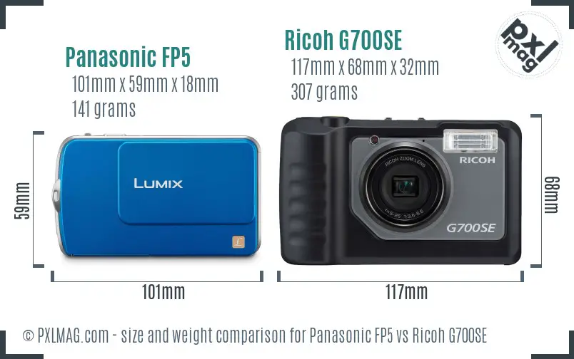 Panasonic FP5 vs Ricoh G700SE size comparison Panasonic FP5 vs Ricoh G700SE size comparison