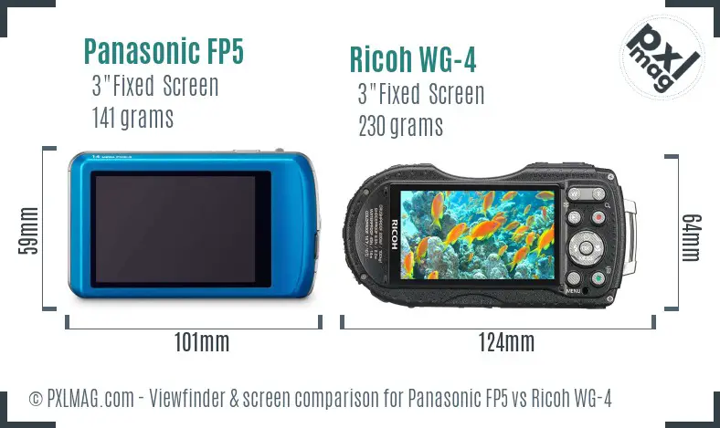 Panasonic FP5 vs Ricoh WG-4 Screen and Viewfinder comparison Panasonic FP5 vs Ricoh WG-4 Screen and Viewfinder comparison