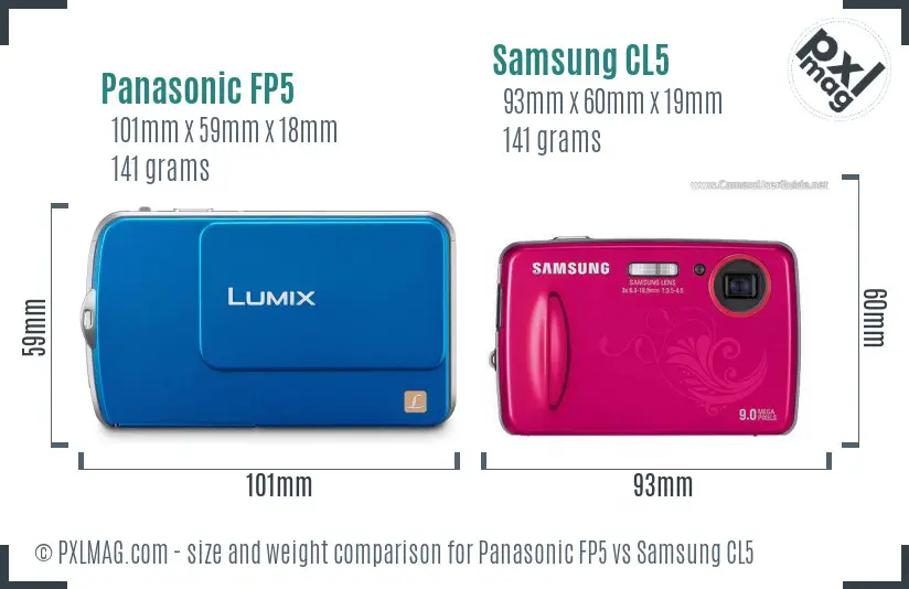 Panasonic FP5 vs Samsung CL5 size comparison