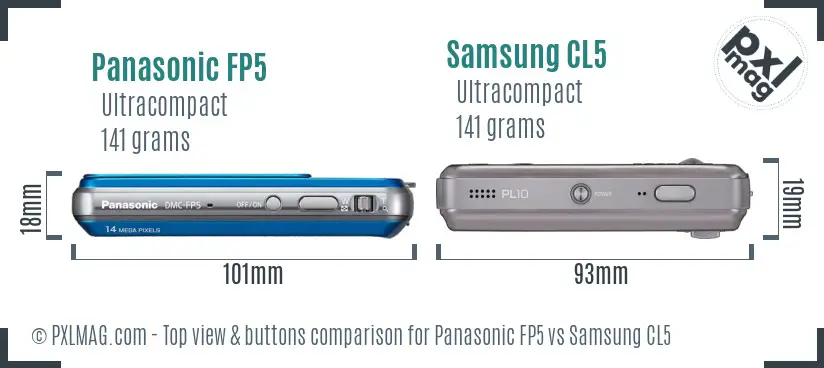 Panasonic FP5 vs Samsung CL5 top view buttons comparison