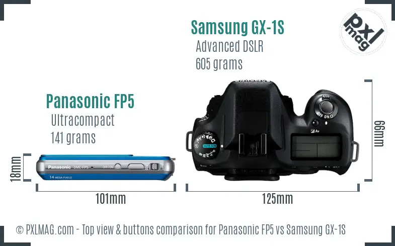 Panasonic FP5 vs Samsung GX-1S top view buttons comparison