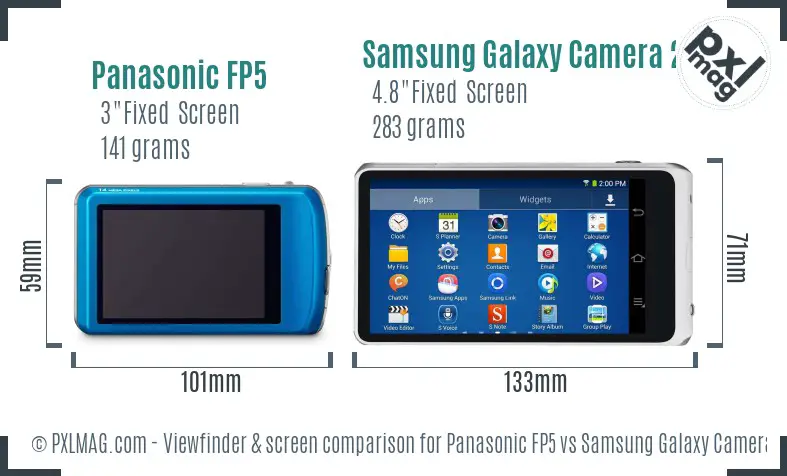 Panasonic FP5 vs Samsung Galaxy Camera 2 Screen and Viewfinder comparison