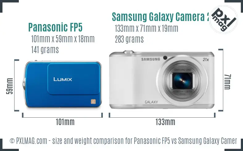 Panasonic FP5 vs Samsung Galaxy Camera 2 size comparison