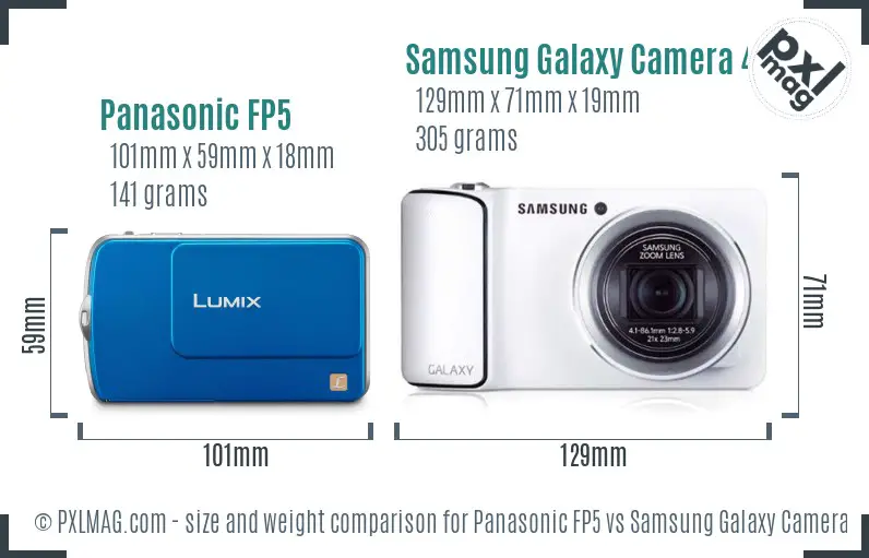 Panasonic FP5 vs Samsung Galaxy Camera 4G size comparison