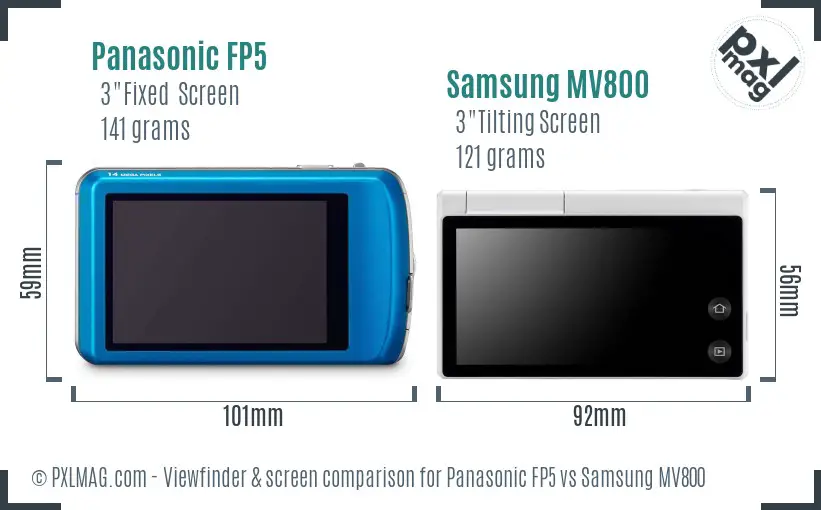 Panasonic FP5 vs Samsung MV800 Screen and Viewfinder comparison Panasonic FP5 vs Samsung MV800 Screen and Viewfinder comparison