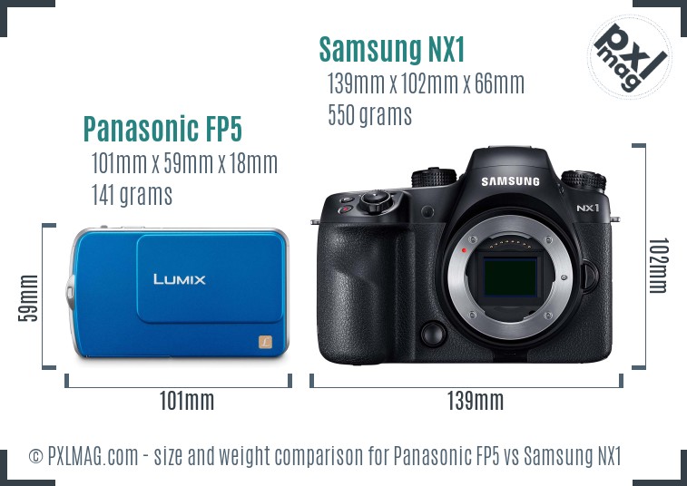 Panasonic FP5 vs Samsung NX1 size comparison