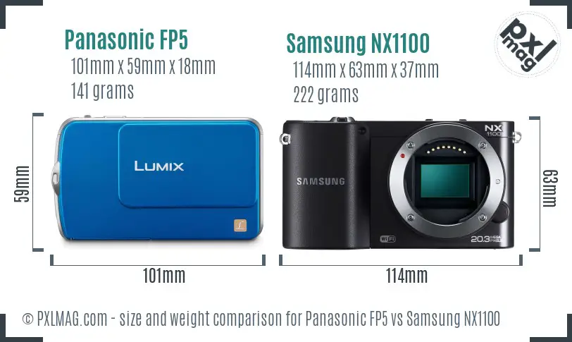 Panasonic FP5 vs Samsung NX1100 size comparison Panasonic FP5 vs Samsung NX1100 size comparison