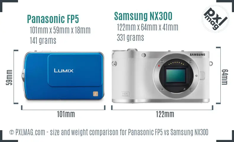 Panasonic FP5 vs Samsung NX300 size comparison Panasonic FP5 vs Samsung NX300 size comparison