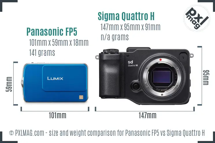 Panasonic FP5 vs Sigma Quattro H size comparison