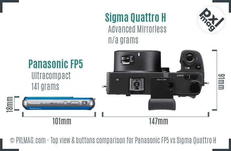 Panasonic FP5 vs Sigma Quattro H top view buttons comparison