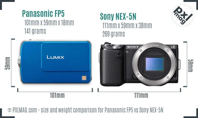 Panasonic FP5 vs Sony NEX-5N size comparison