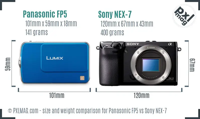 Panasonic FP5 vs Sony NEX-7 size comparison