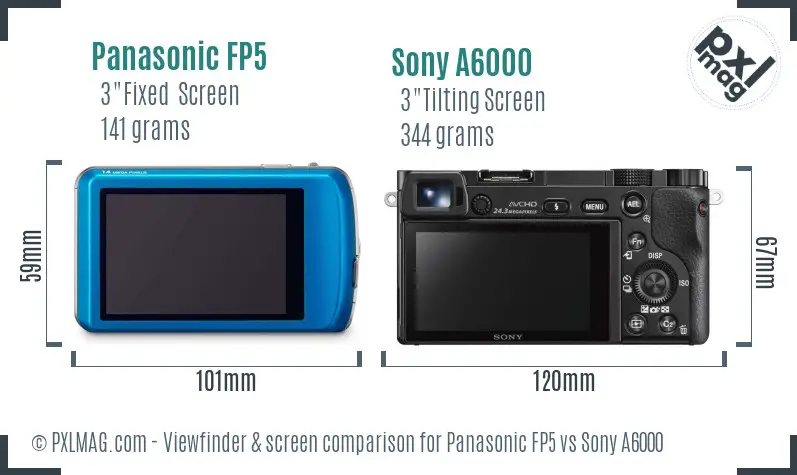 Panasonic FP5 vs Sony A6000 Screen and Viewfinder comparison Panasonic FP5 vs Sony A6000 Screen and Viewfinder comparison