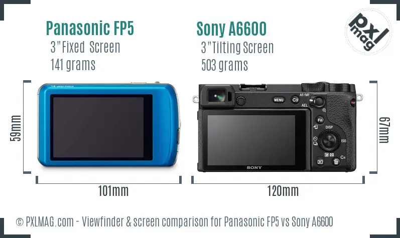 Panasonic FP5 vs Sony A6600 Screen and Viewfinder comparison