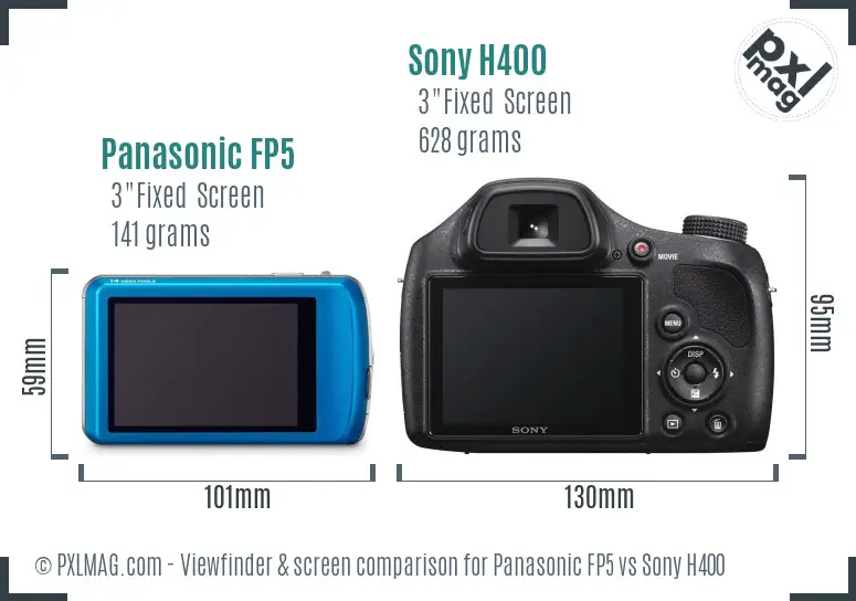 Panasonic FP5 vs Sony H400 Screen and Viewfinder comparison